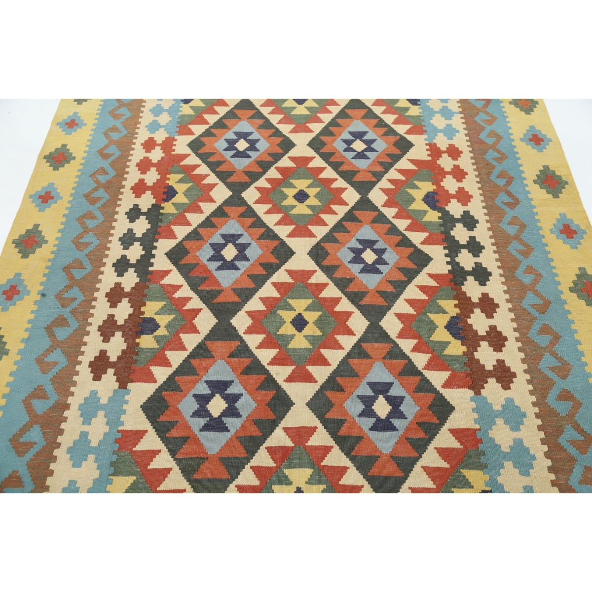 Kafkaas 6x8 Hand Woven Washable Wool Rug - Colorful