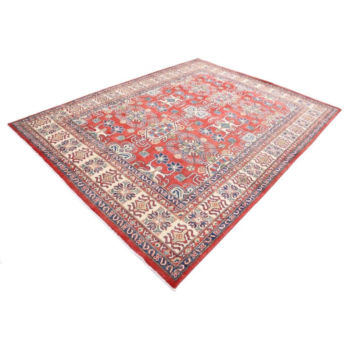 Kazak 8x10 Handmade Double Knotted Washable Wool Rug - Colorful