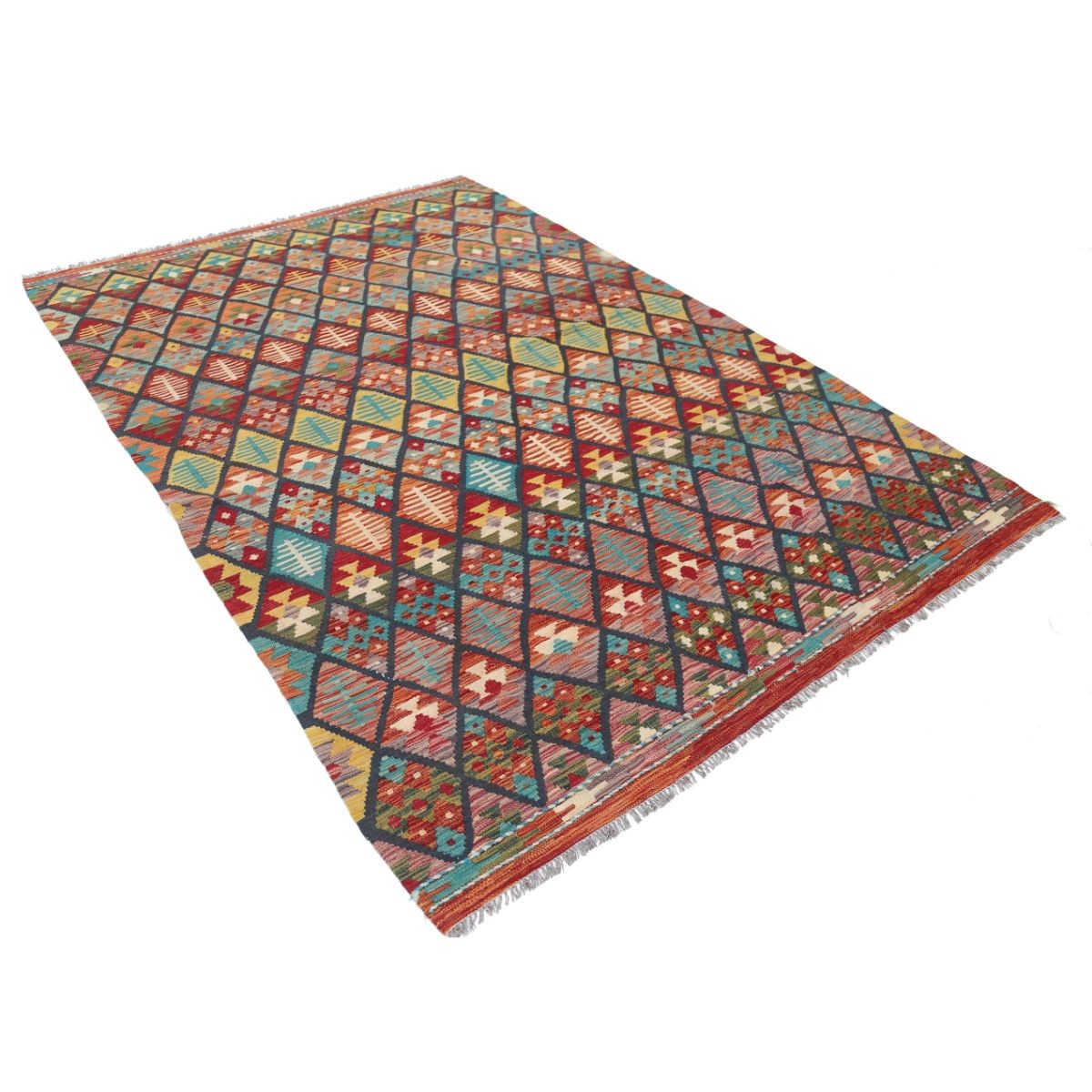 Maimana 6x9 Hand Woven Washable Wool Rug - Colorful
