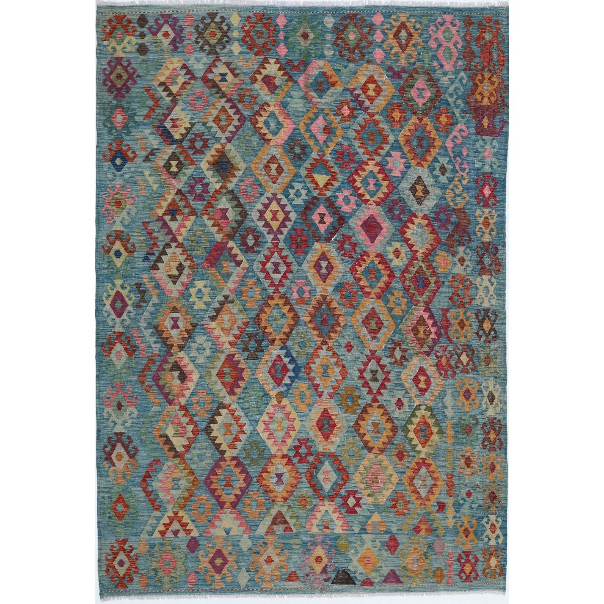 Maimana 7x10 Hand Woven Washable Wool Rug - Colorful