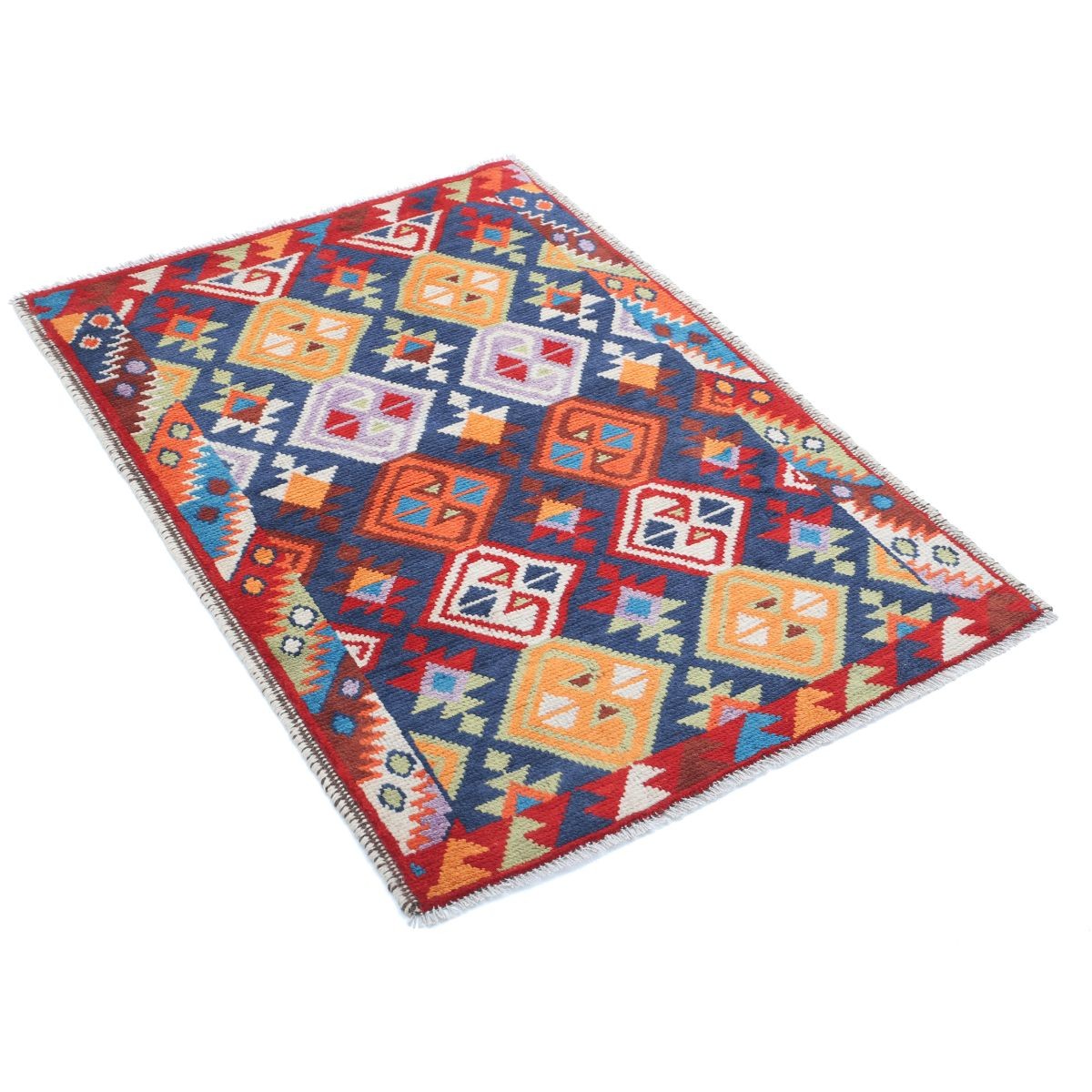 Revival 3x4 Handmade Double Knotted Washable Wool Rug - Colorful