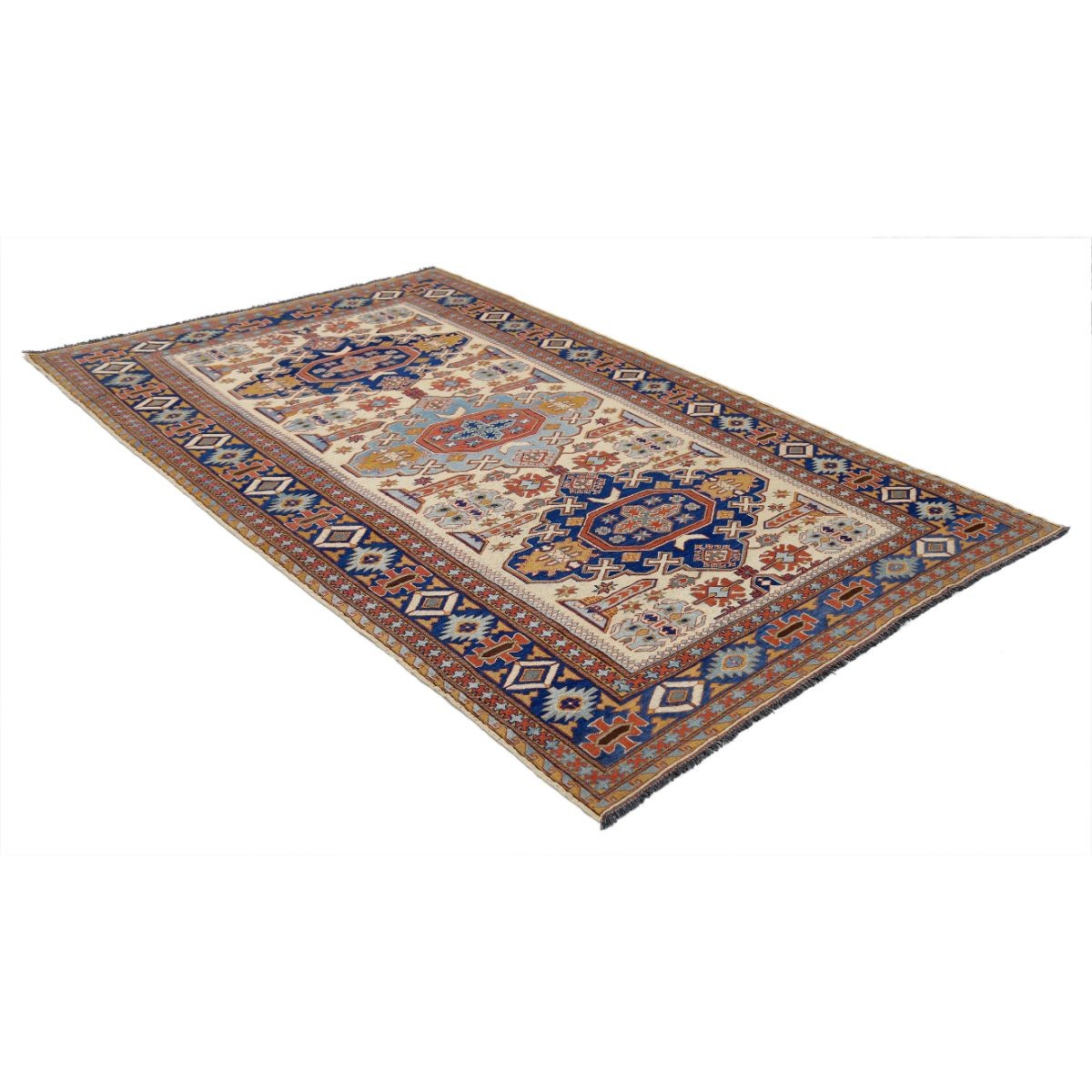 Sumak 5x9 Hand Woven Washable Wool Rug - Colorful