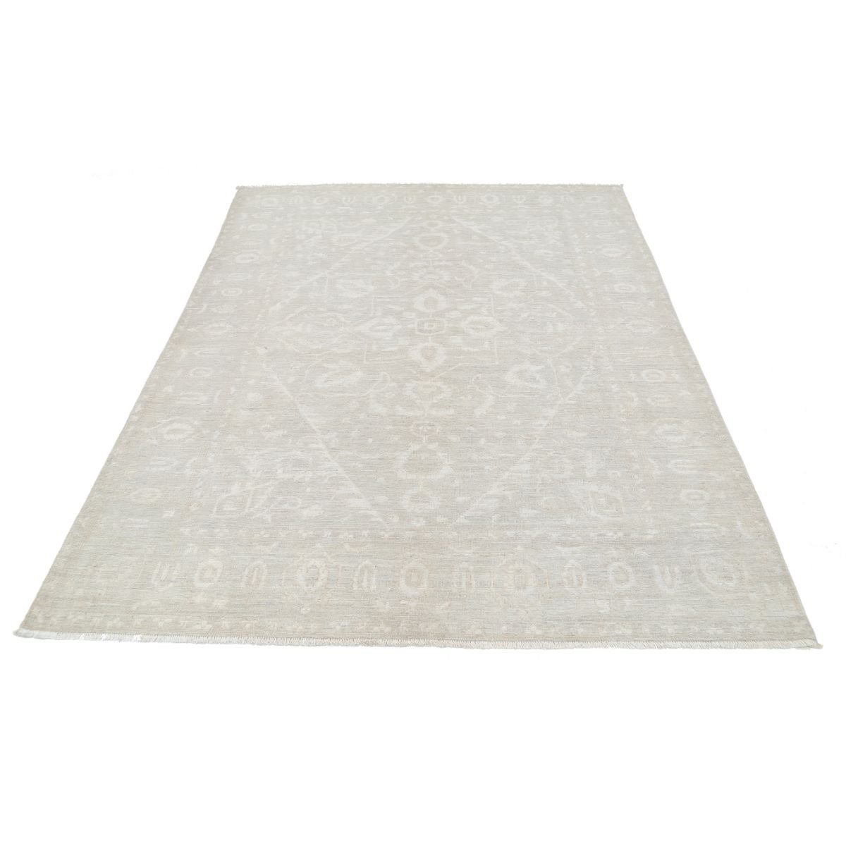 Serenity 6x7 Handmade Double Knotted Washable Wool Rug - Soft Hues