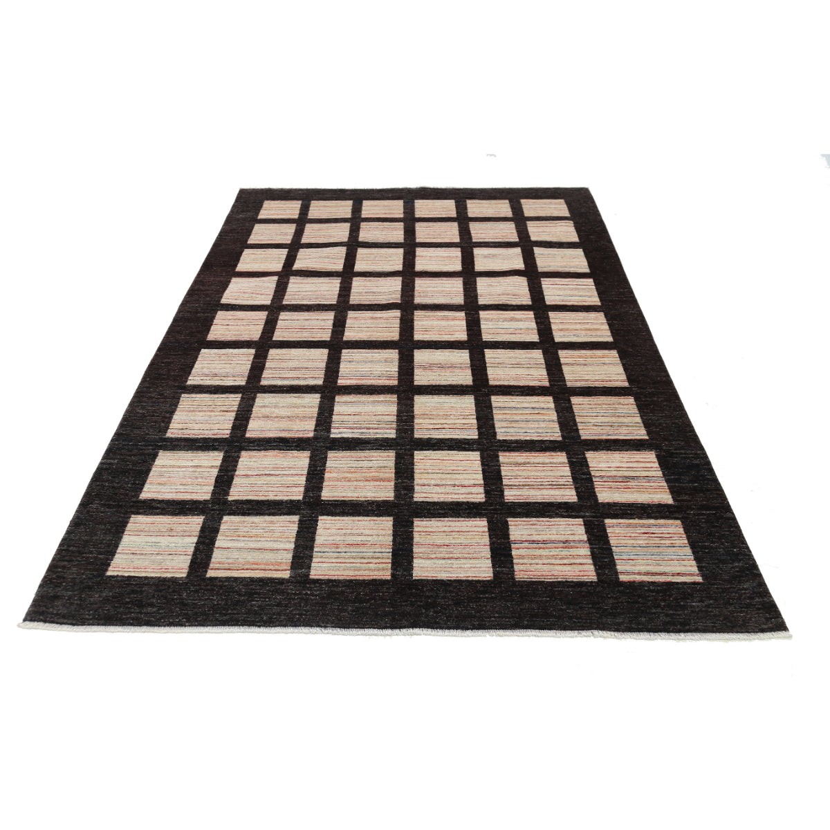 Modcar 7x8 Handmade Double Knotted Washable Wool Rug - Colorful