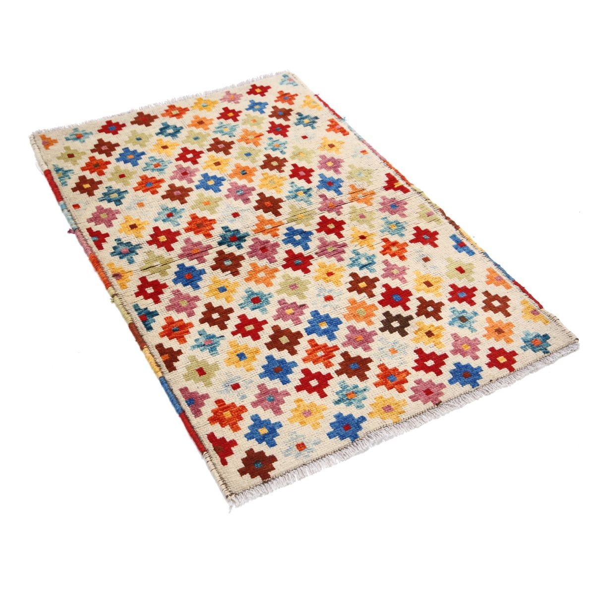 Revival 3x4 Handmade Double Knotted Washable Wool Rug - Colorful