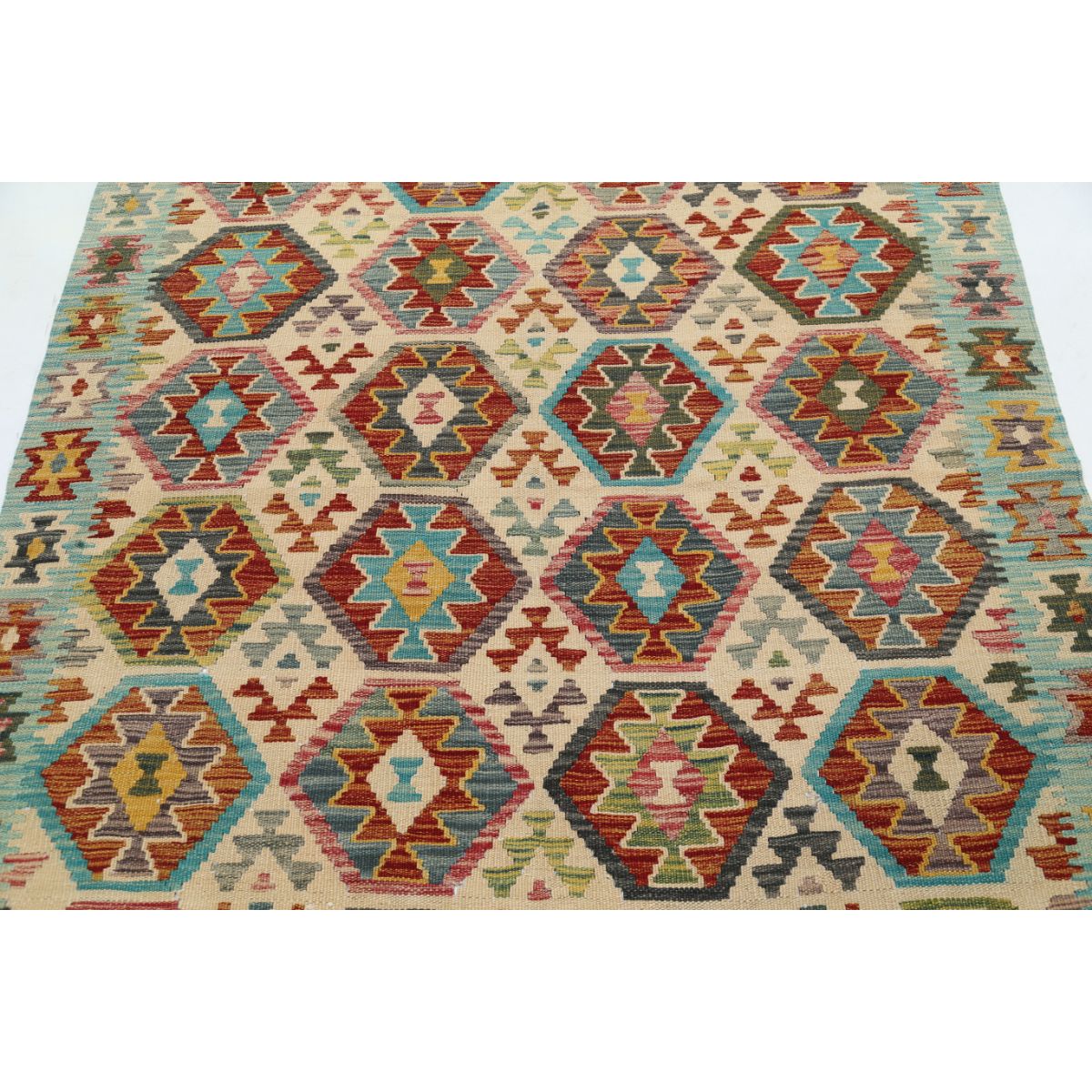 Maimana 5x7 Hand Woven Washable Wool Rug - Colorful