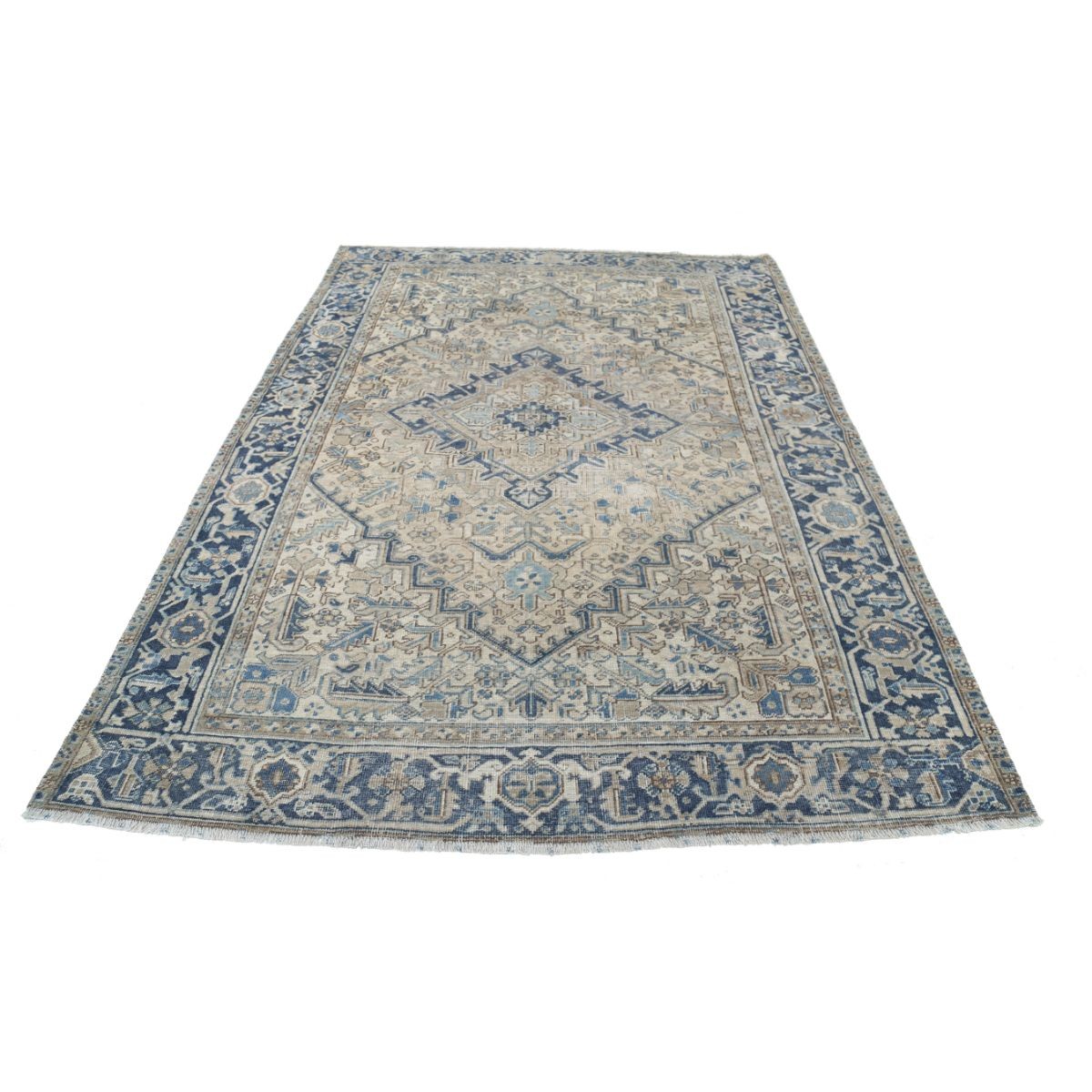 Vintage 6x9 Handmade Double Knotted Washable Wool Rug - Soft Hues