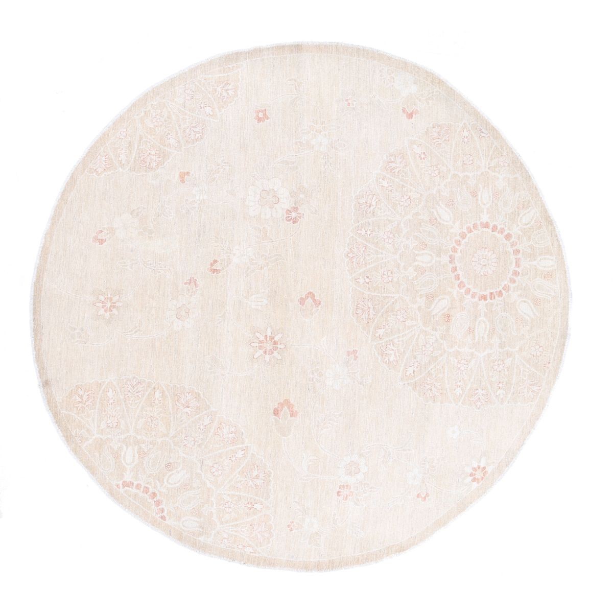 Serenity 8x9 Handmade Double Knotted Washable Wool Round Rug - Soft Hues