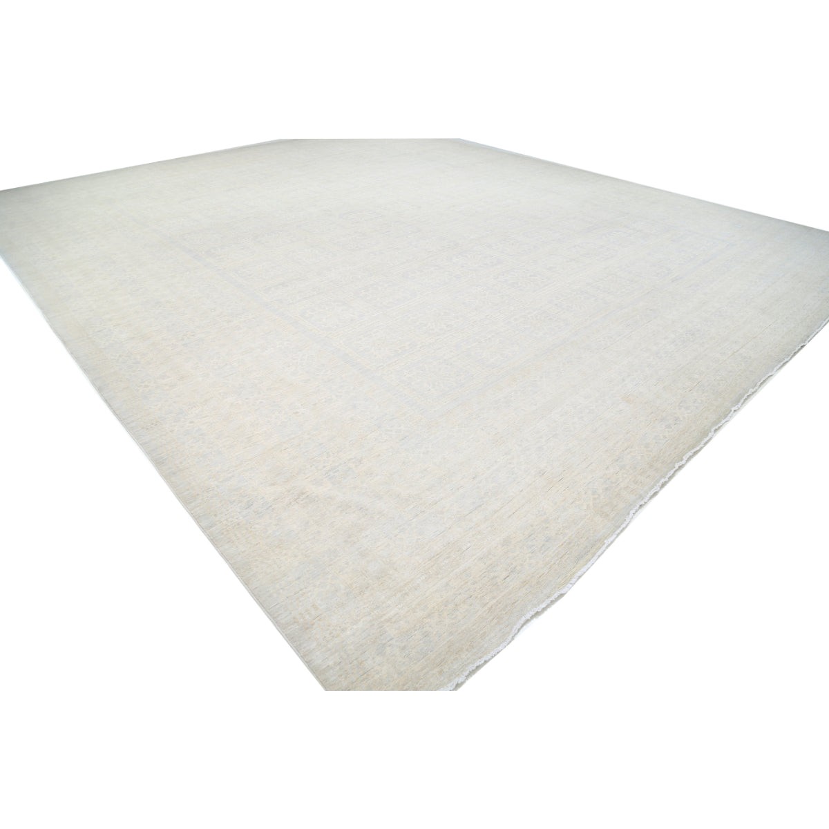 Khotan 16x19 Handmade Double Knotted Washable Wool Rug - Soft Hues