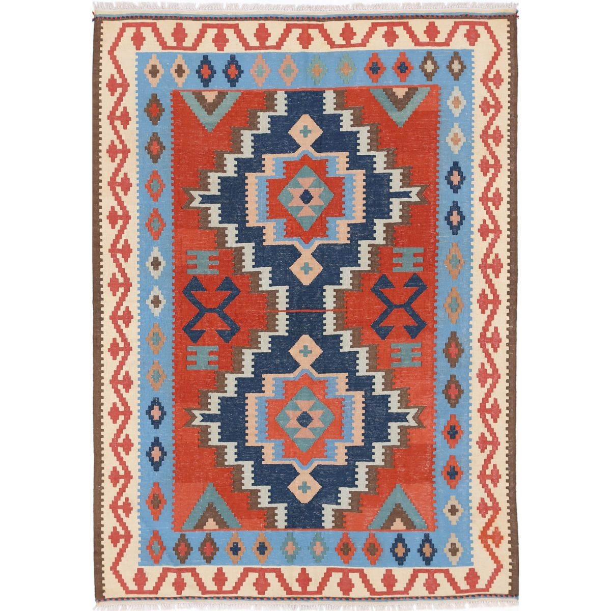 Kafkaas 5x7 Hand Woven Washable Wool Rug - Colorful