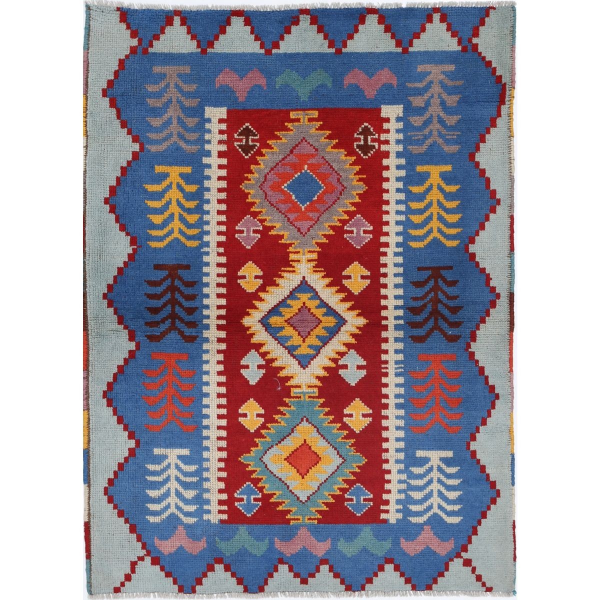 Revival 3x5 Handmade Double Knotted Washable Wool Rug - Colorful