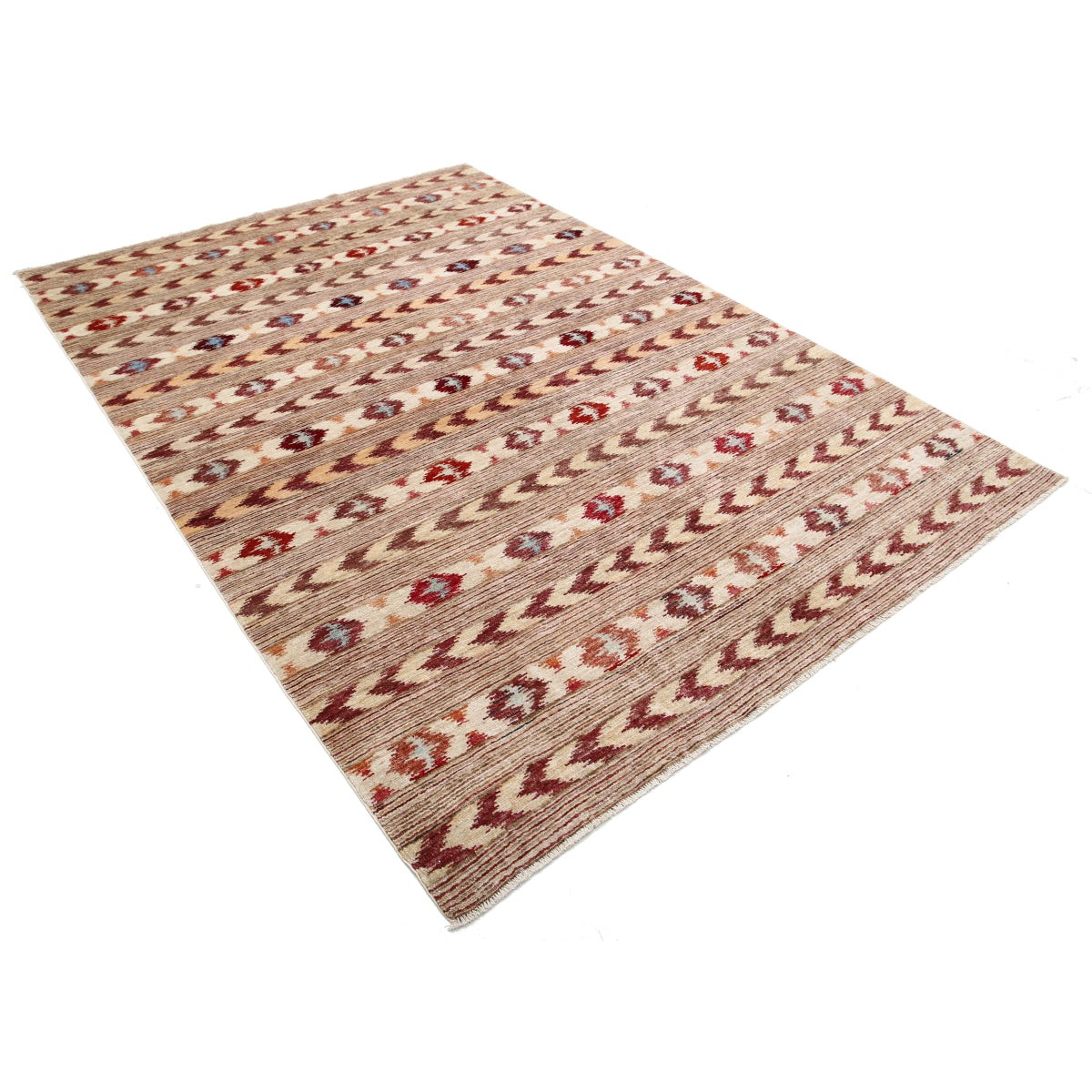 Modcar 6x9 Handmade Double Knotted Washable Wool Rug - Colorful
