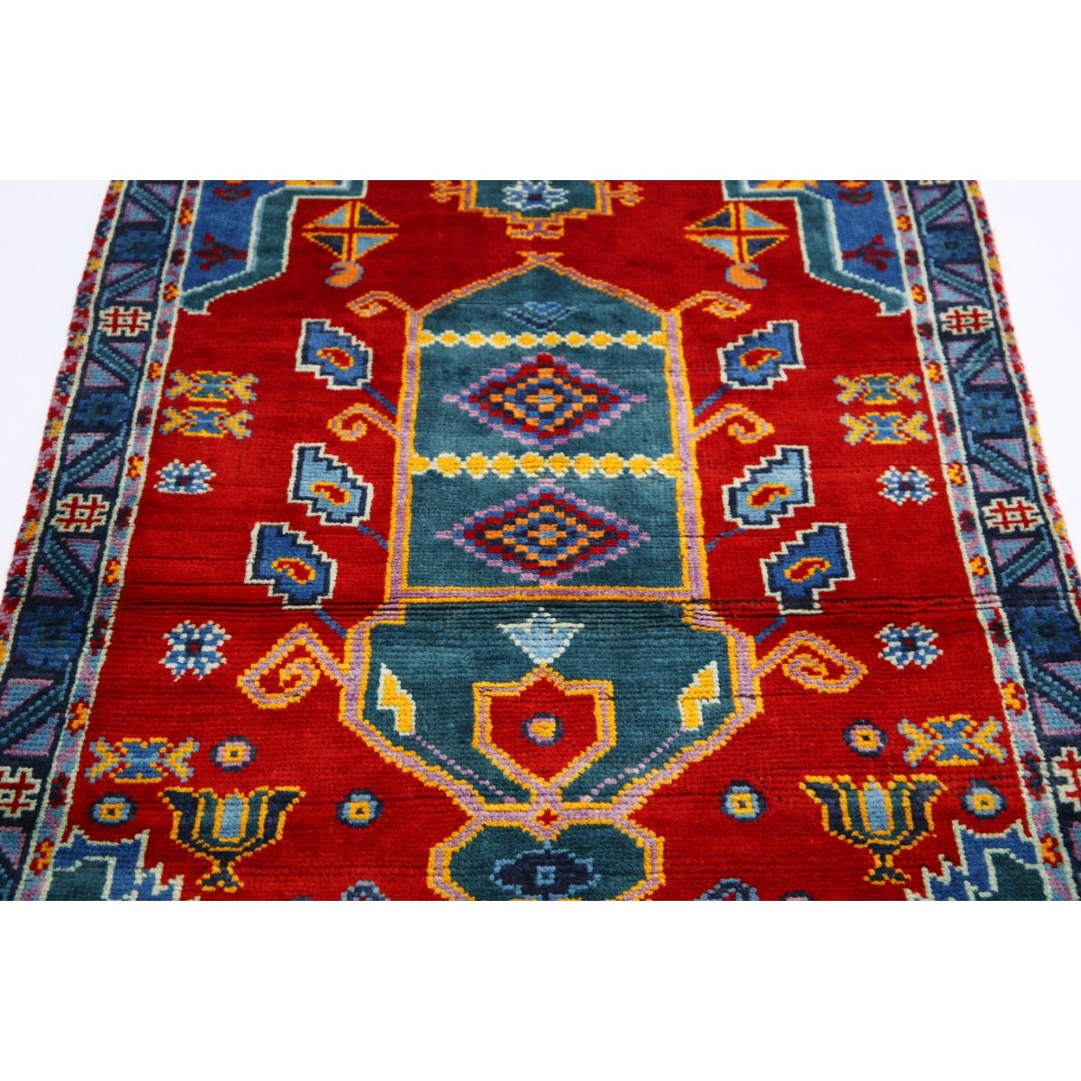 Revival 3x5 Handmade Double Knotted Washable Wool Rug - Colorful