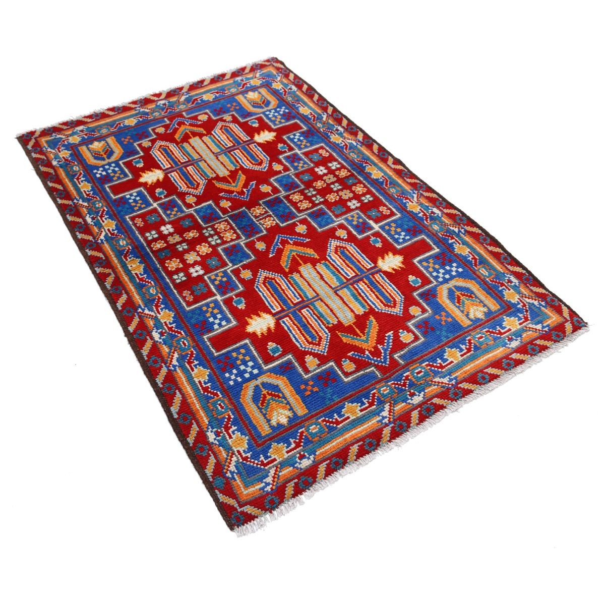 Revival 3x5 Handmade Double Knotted Washable Wool Rug - Colorful