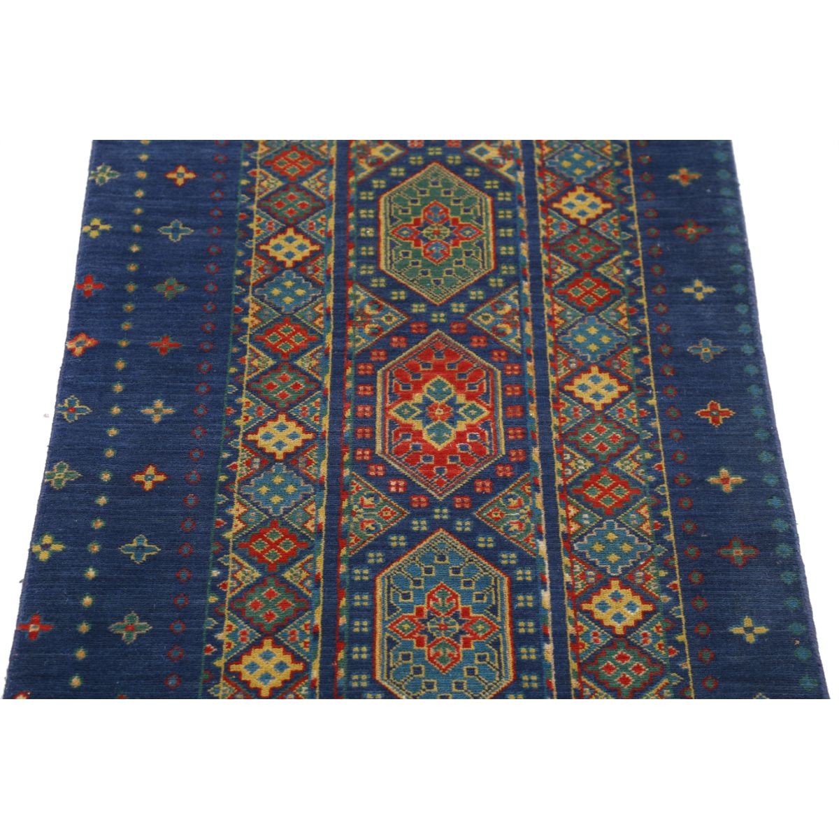 Gulshan 2x4 Machine-Made Washable Wool Rug - Colorful