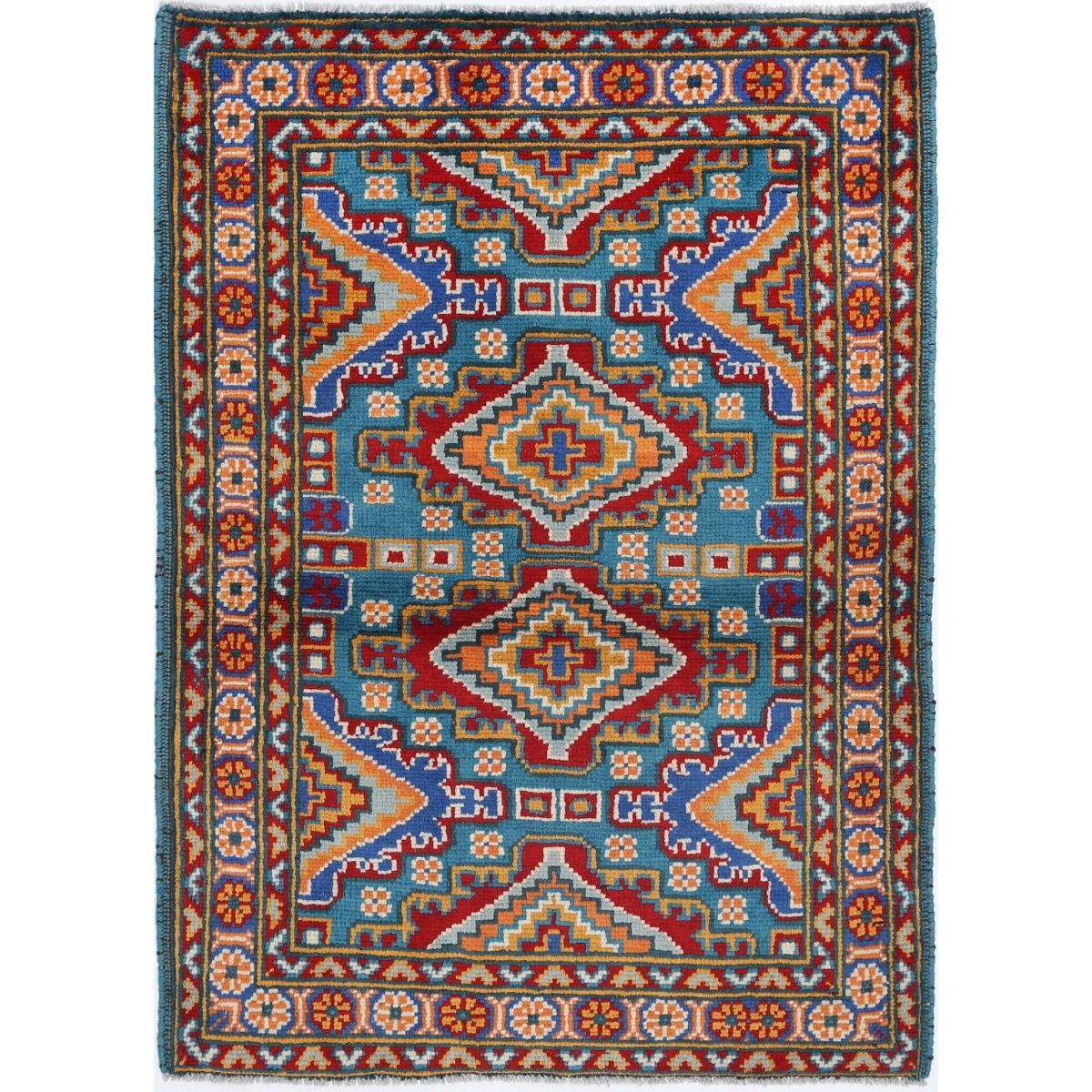 Revival 3x5 Handmade Double Knotted Washable Wool Rug - Colorful