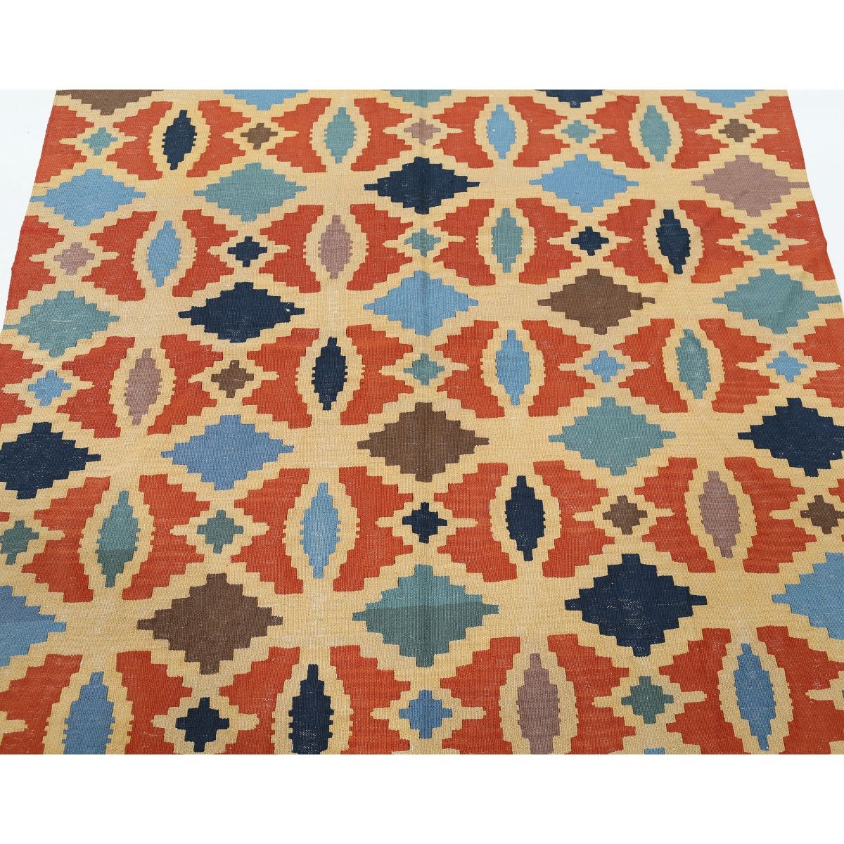 Kafkaas 5x7 Hand Woven Washable Wool Rug - Colorful