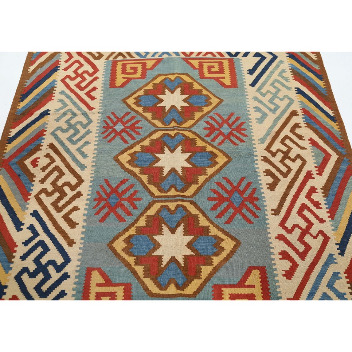 Kafkaas 5x7 Hand Woven Washable Wool Rug - Colorful