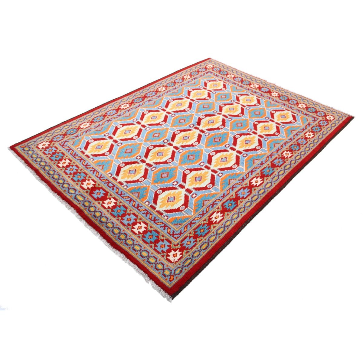 Revival 5x7 Handmade Double Knotted Washable Wool Rug - Colorful