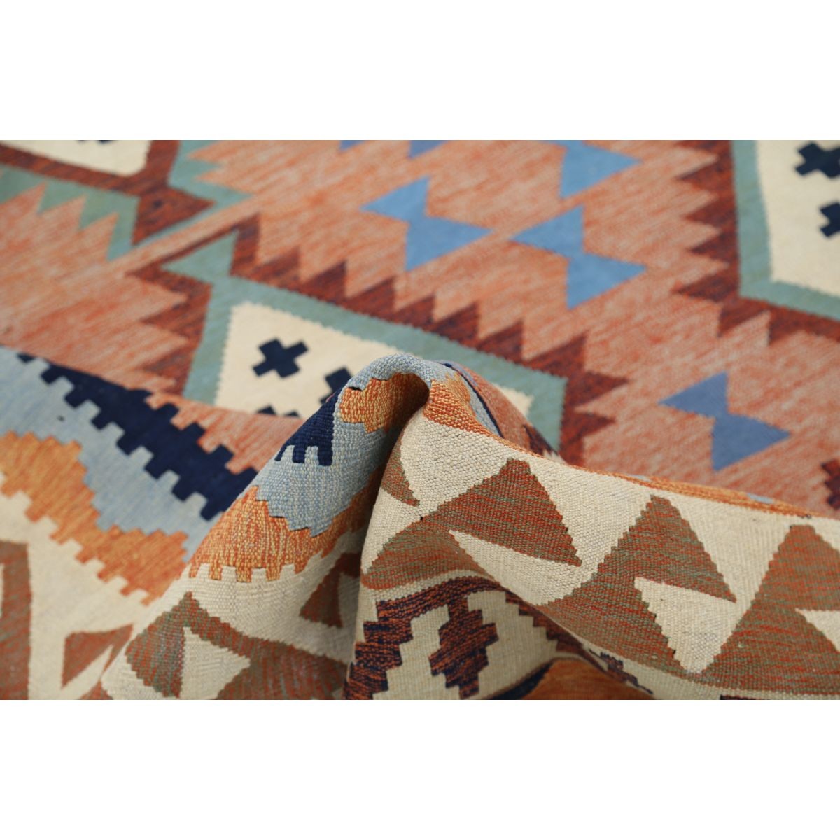 Kafkaas 7x10 Hand Woven Washable Wool Rug - Colorful