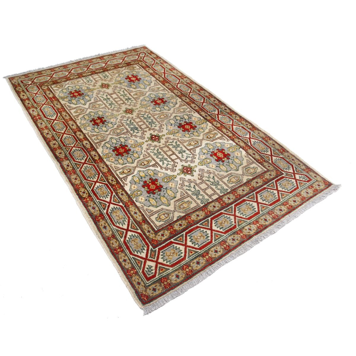 Revival 4x7 Handmade Double Knotted Washable Wool Rug - Colorful
