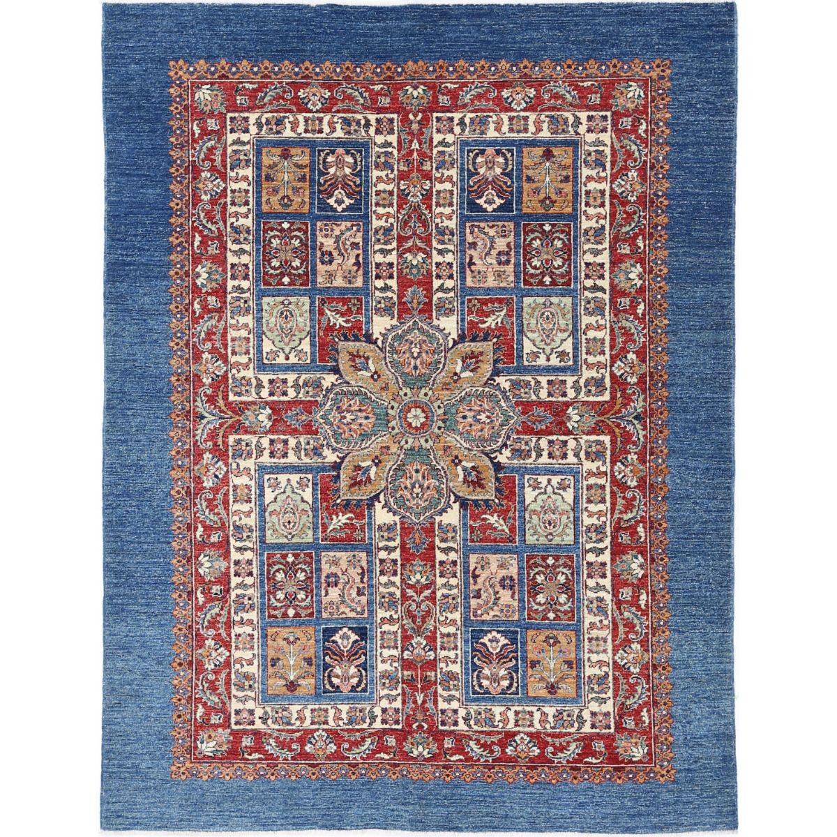 Bakhtiari 6x7 Handmade Double Knotted Washable Wool Rug - Colorful
