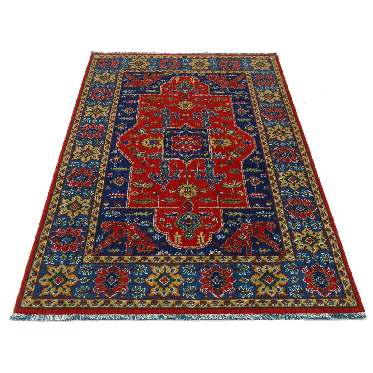 Gulshan-3'10" 4x6 Machine-Made Washable Wool Rug - Colorful