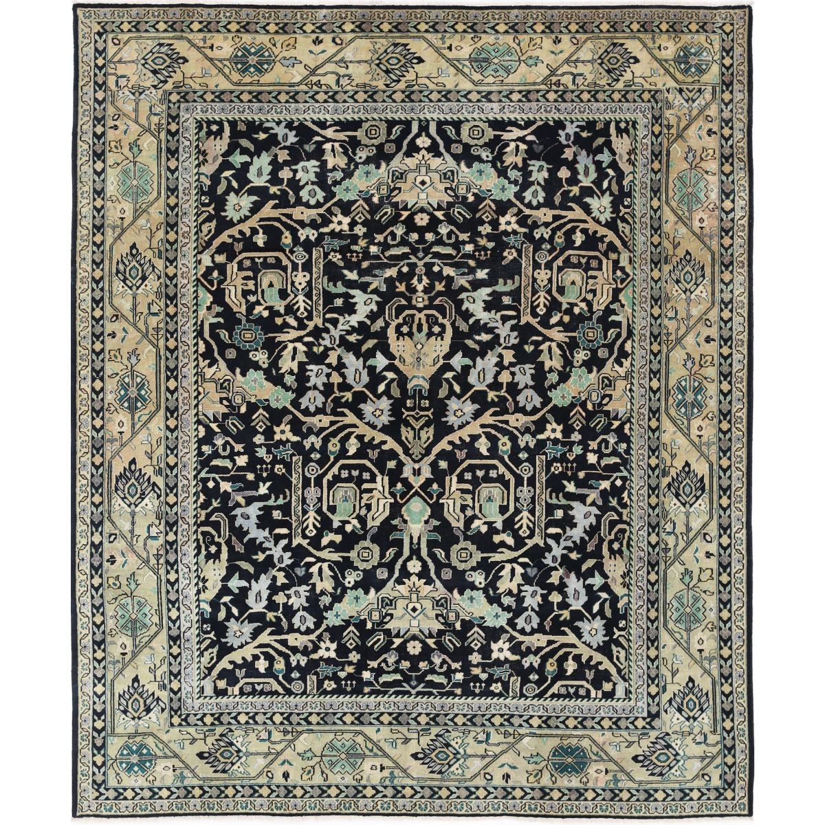Agra 8x10 Handmade Double Knotted Washable Wool Rug - Colorful