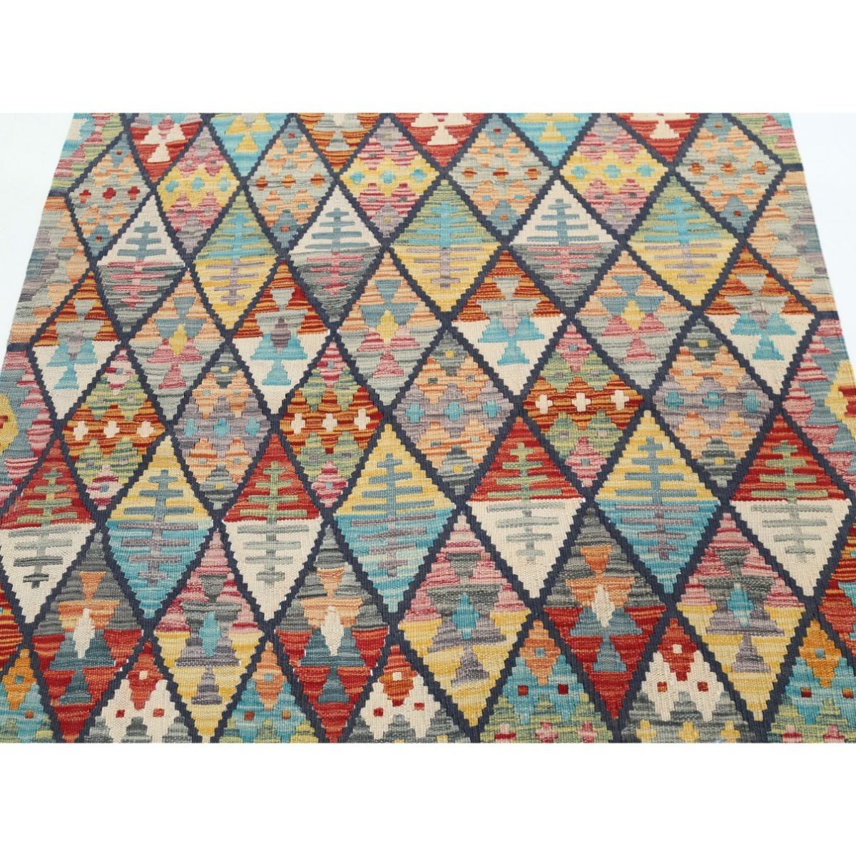 Maimana 4x6 Hand Woven Washable Wool Rug - Colorful