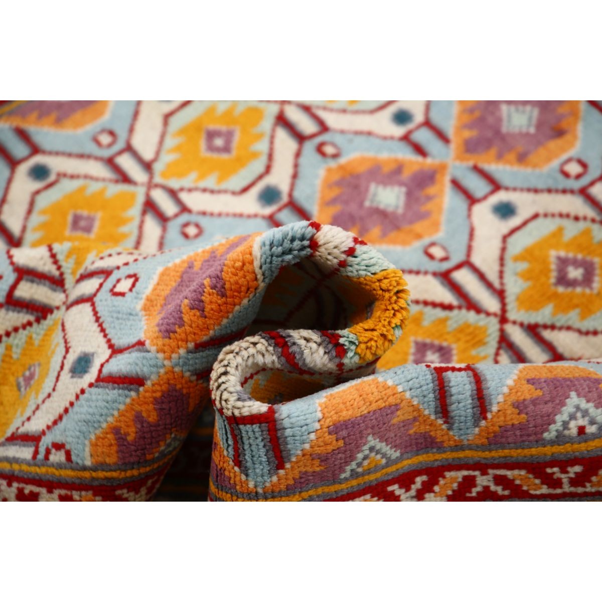 Revival 5x7 Handmade Double Knotted Washable Wool Rug - Colorful