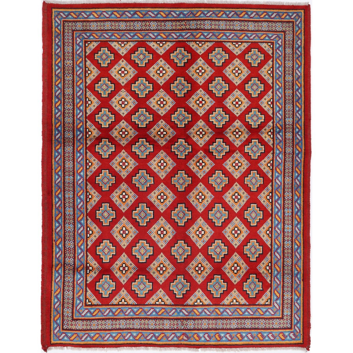Revival 5x6 Handmade Double Knotted Washable Wool Rug - Colorful