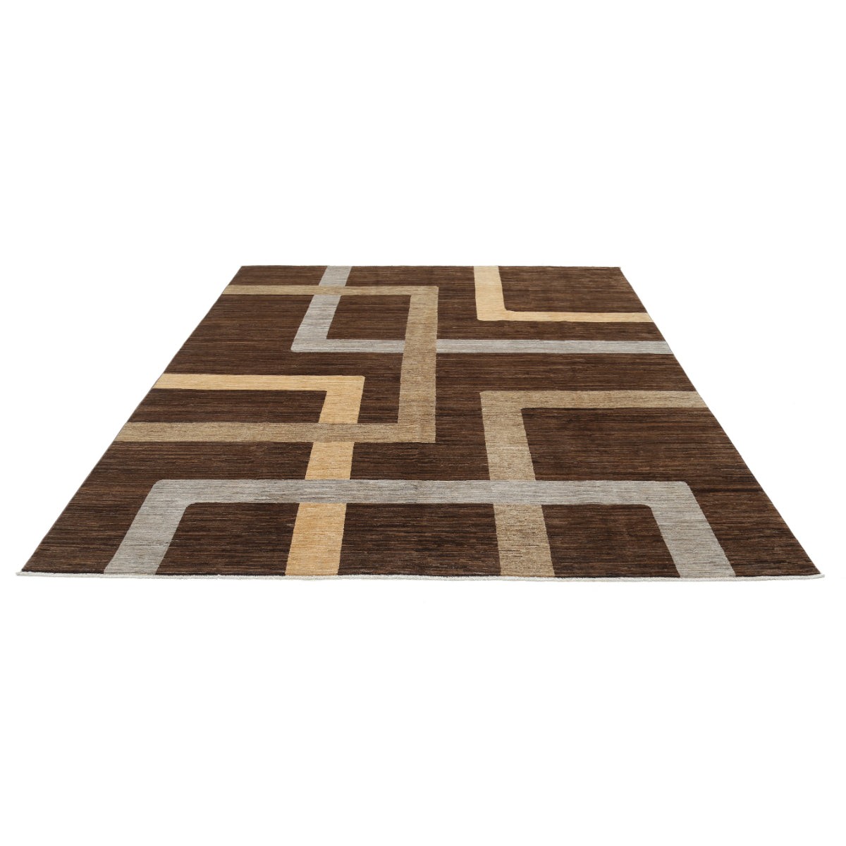 Modcar 8x9 Handmade Double Knotted Washable Wool Rug - Colorful