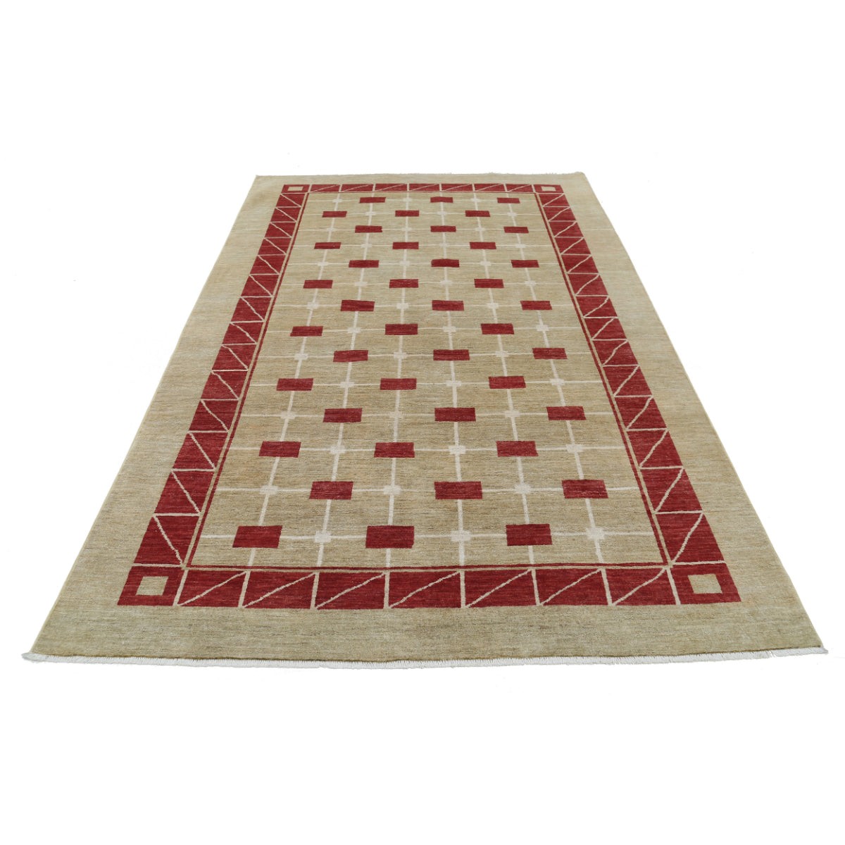 Modcar 6x9 Handmade Double Knotted Washable Wool Rug - Colorful
