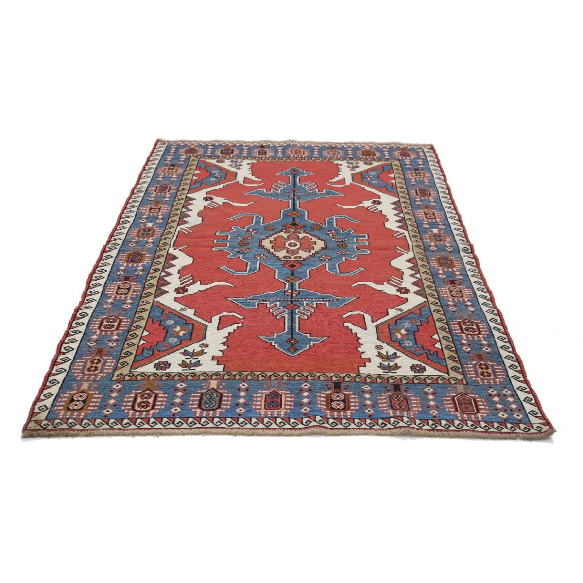 Sumak 4x7 Hand Woven Washable Wool Rug - Colorful