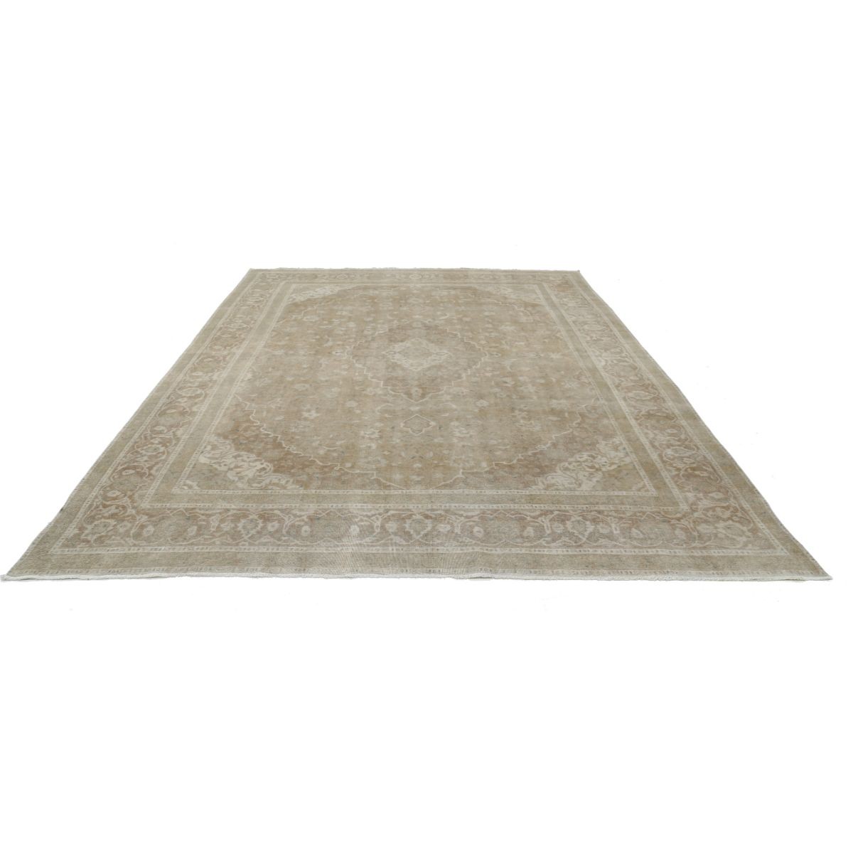 Vintage 9x13 Handmade Double Knotted Washable Wool Rug - Soft Hues