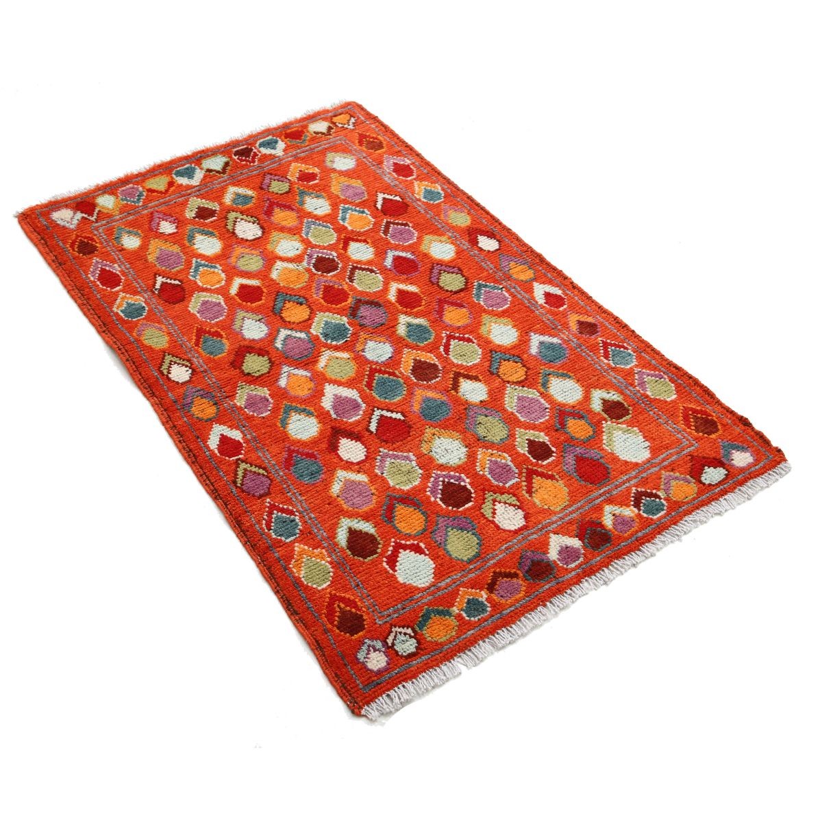 Revival 3x4 Handmade Double Knotted Washable Wool Rug - Colorful