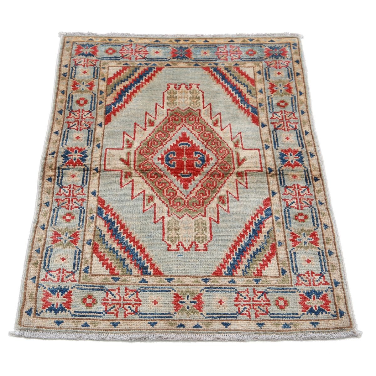 Revival 2x3 Handmade Double Knotted Washable Wool Rug - Colorful