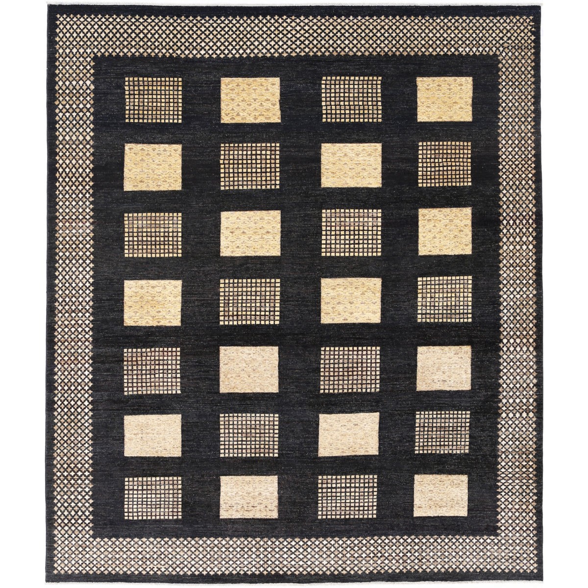 Modcar 8x9 Handmade Double Knotted Washable Wool Rug - Colorful