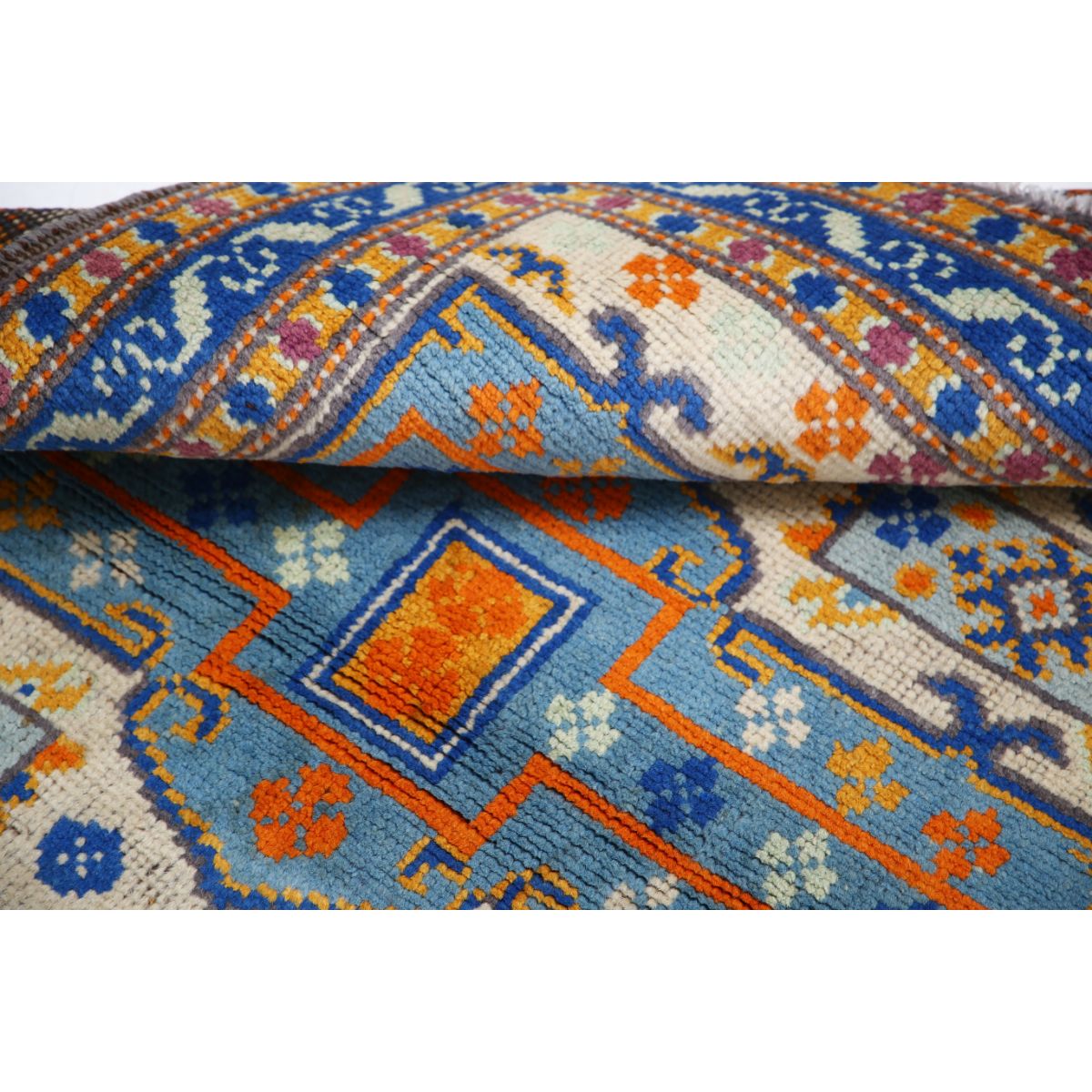 Revival 4x5 Handmade Double Knotted Washable Wool Rug - Colorful
