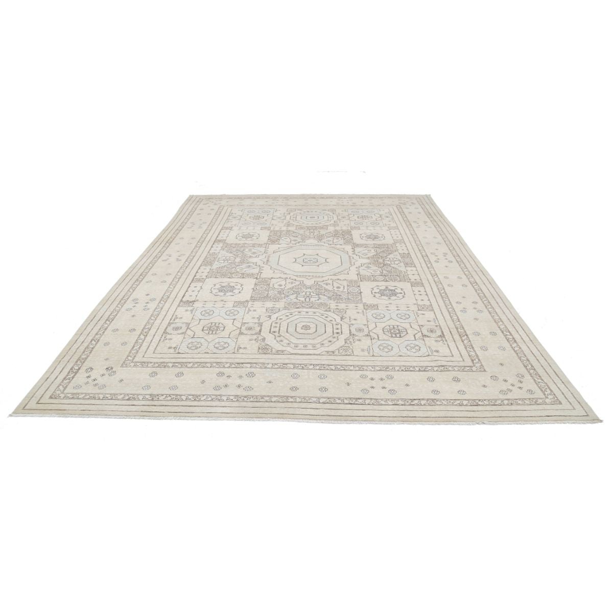 Mamluk 9x12 Handmade Double Knotted Washable Wool Rug - Soft Hues