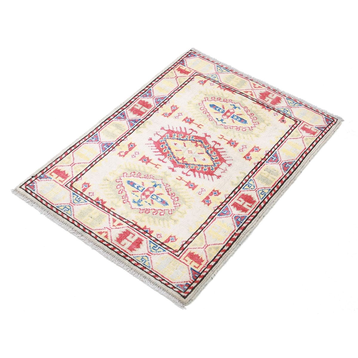 Revival 2x3 Handmade Double Knotted Washable Wool Rug - Colorful