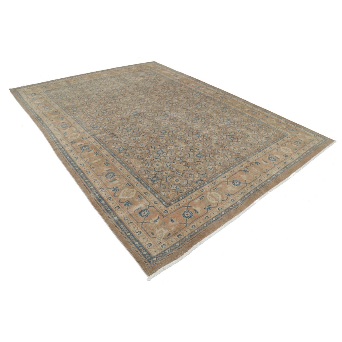 Vintage 9x12 Handmade Double Knotted Washable Wool Rug - Soft Hues
