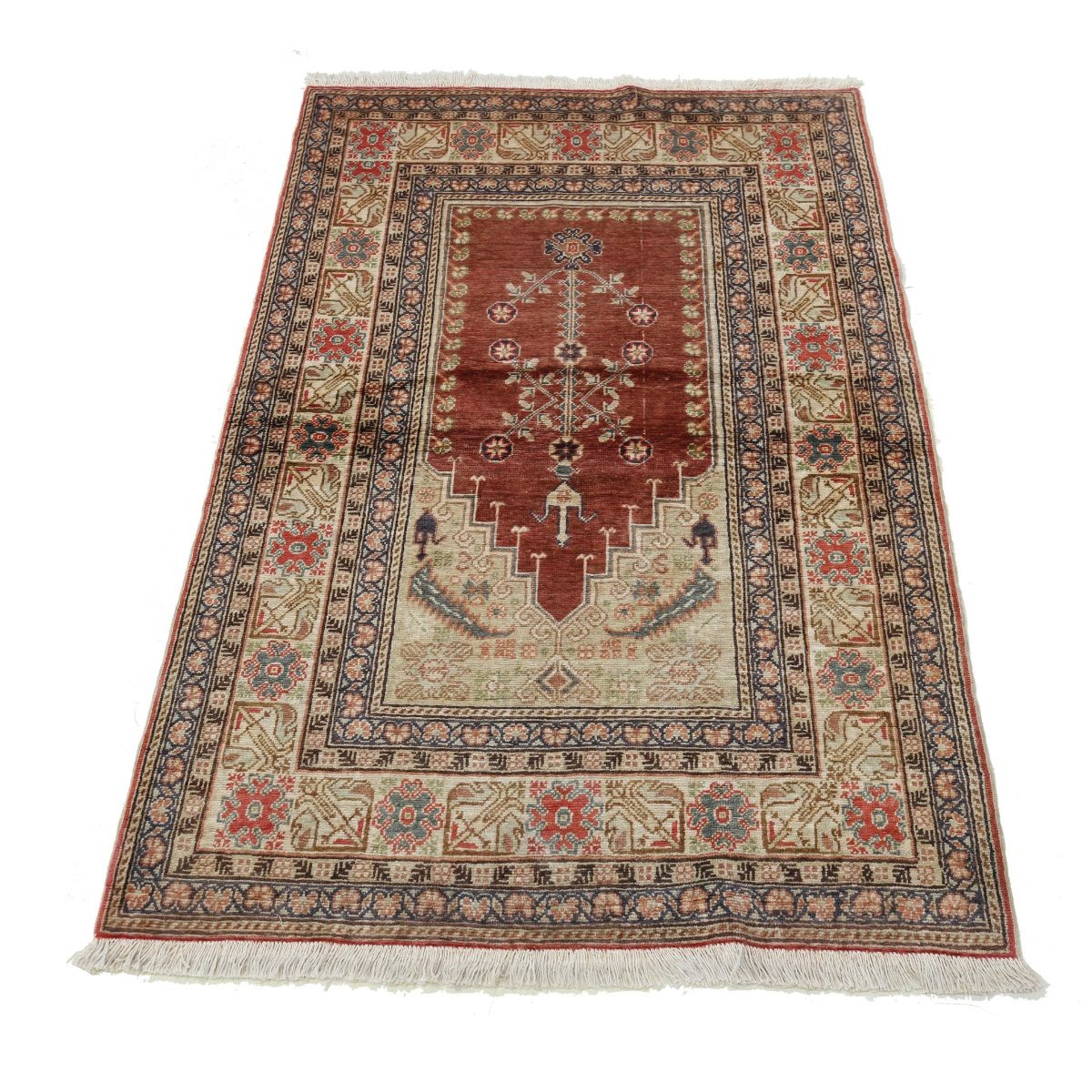 Kayseri 3x4 Handmade Double Knotted Washable Silk Rug - Colorful