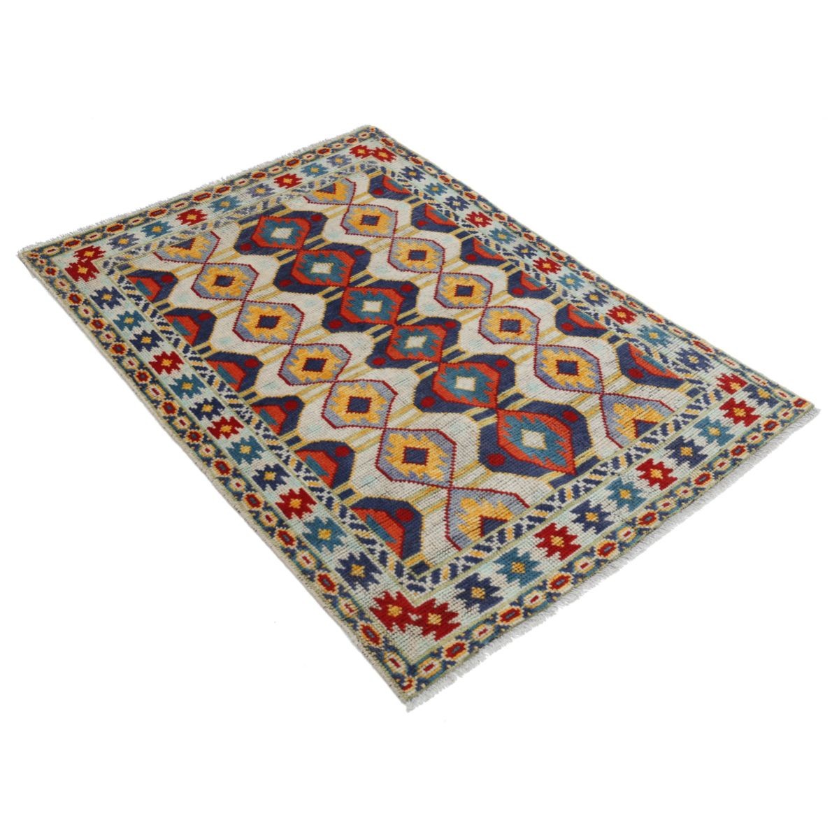 Revival 3x5 Handmade Double Knotted Washable Wool Rug - Colorful