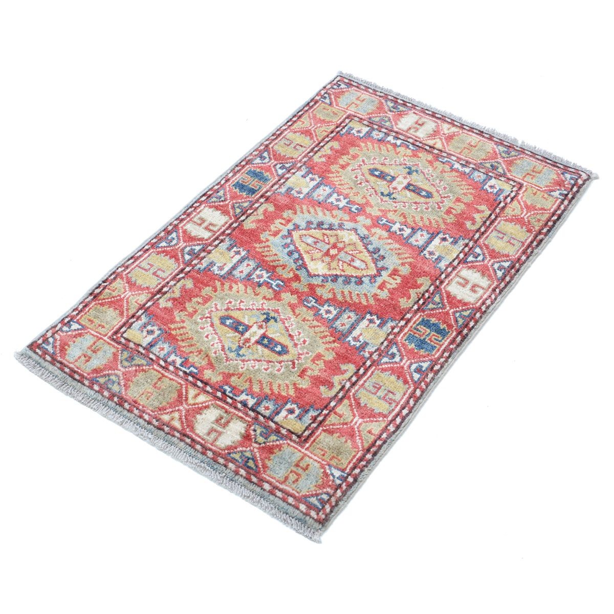 Revival 2x3 Handmade Double Knotted Washable Wool Rug - Colorful