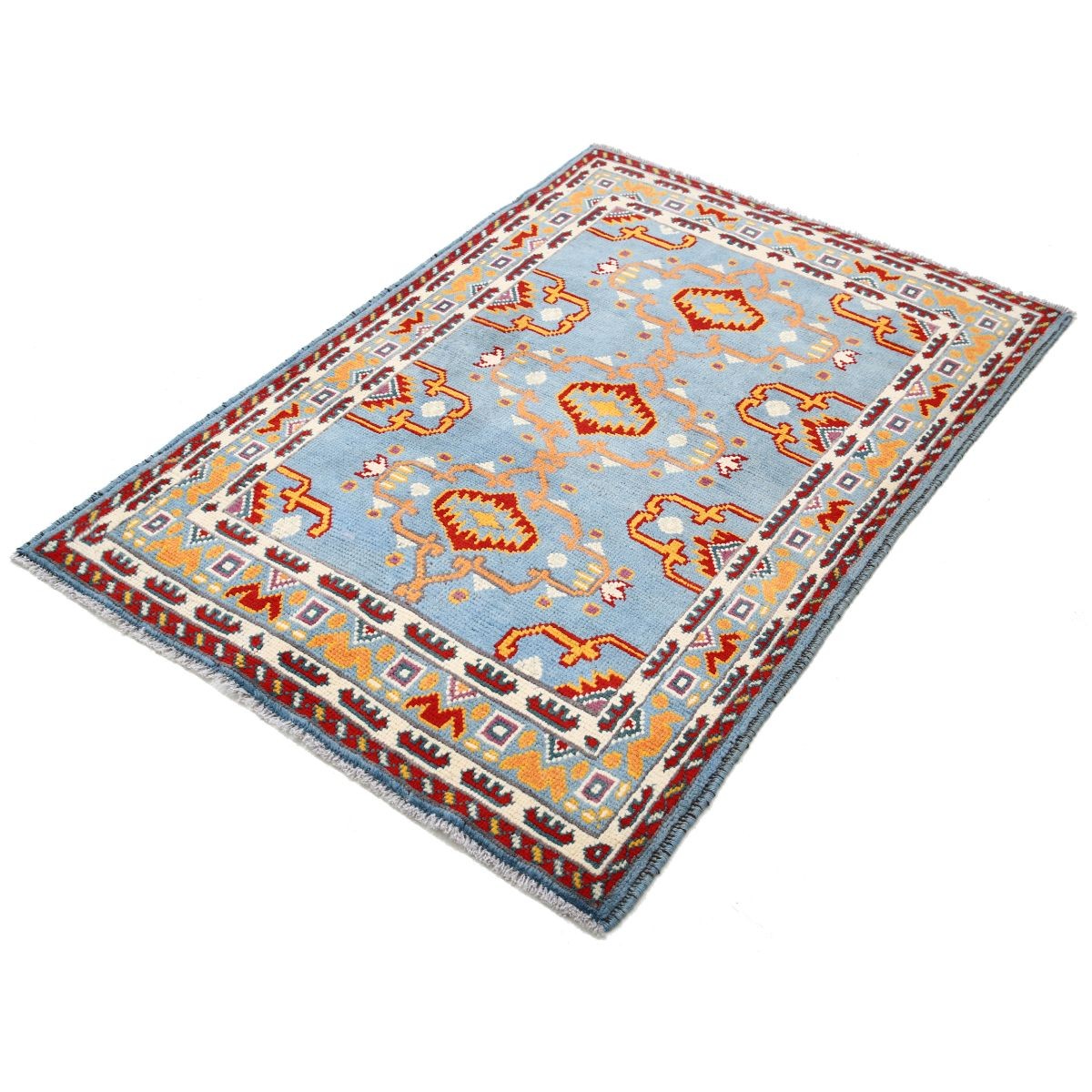 Revival 4x5 Handmade Double Knotted Washable Wool Rug - Colorful