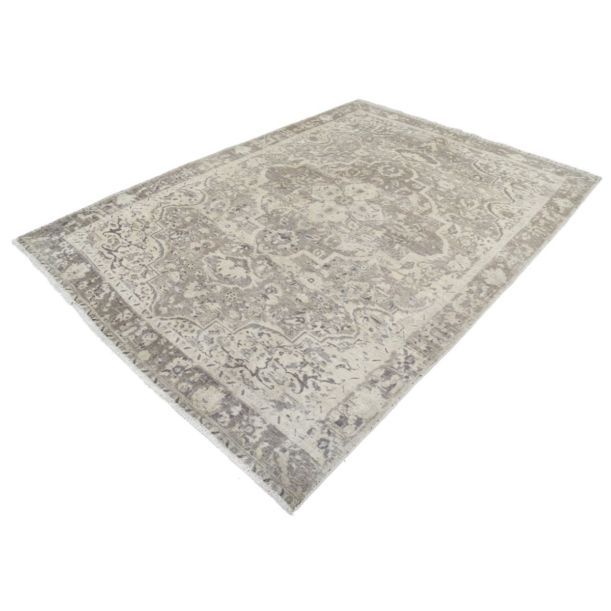 Vintage 7x10 Handmade Double Knotted Washable Wool Rug - Soft Hues