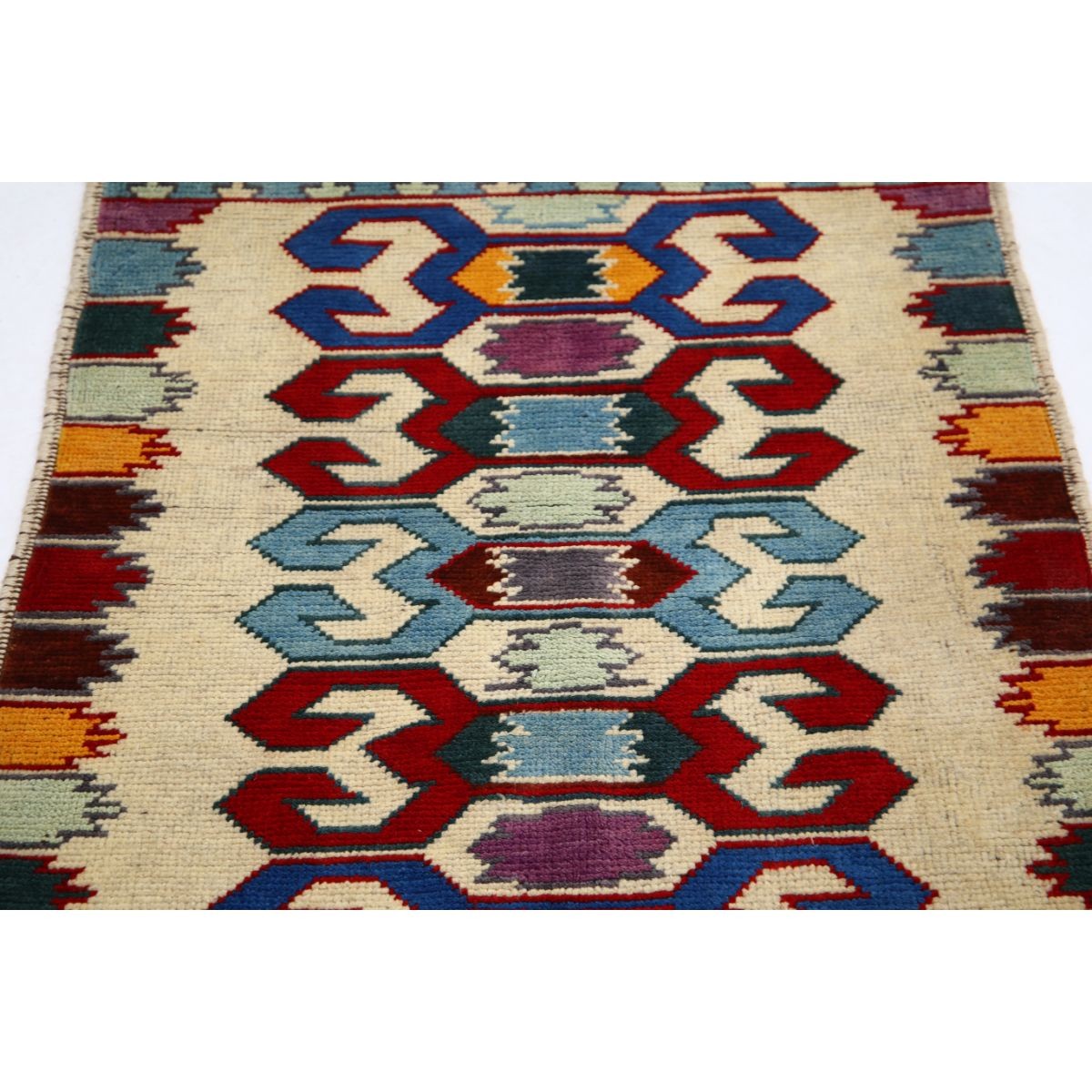 Revival 3x4 Handmade Double Knotted Washable Wool Rug - Colorful