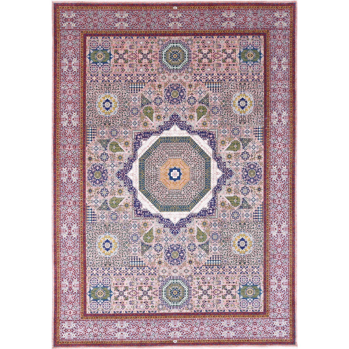 Gulshan 8x12 Machine-Made Washable Wool Rug - Colorful