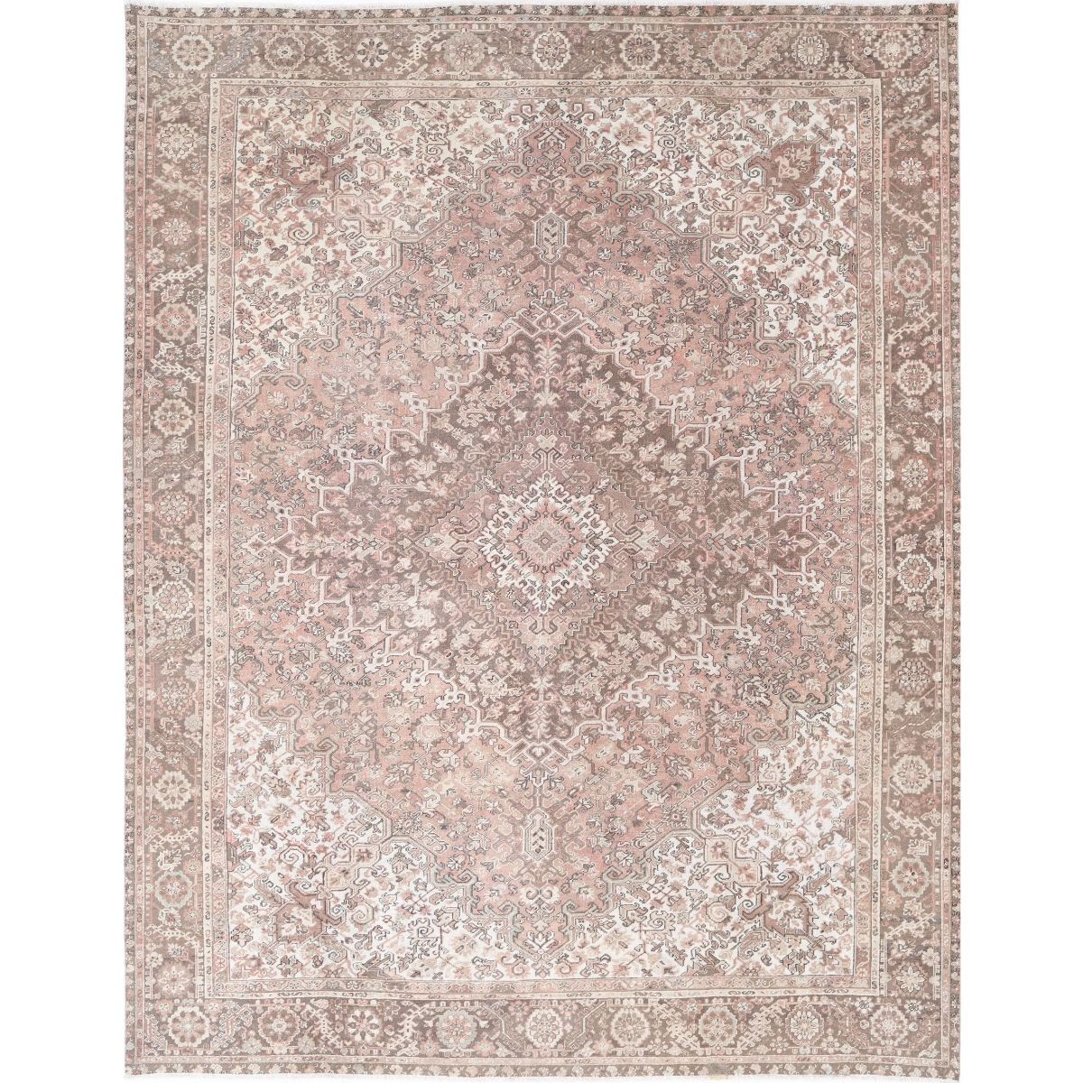 Vintage 11x14 Handmade Double Knotted Washable Wool Rug - Soft Hues